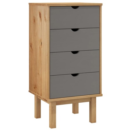 vidaXL Schubladenschrank OTTA Braun&Grau 46x39,5x90 cm Massivholz