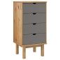 vidaXL Schubladenschrank OTTA Braun&Grau 46x39,5x90 cm Massivholz vidaXL Schubladenschrank OTTA Braun&Grau 46x39,5x90 cm Massivholz