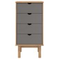vidaXL Schubladenschrank OTTA Braun&Grau 46x39,5x90 cm Massivholz vidaXL Schubladenschrank OTTA Braun&Grau 46x39,5x90 cm Massivholz