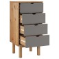 vidaXL Schubladenschrank OTTA Braun&Grau 46x39,5x90 cm Massivholz vidaXL Schubladenschrank OTTA Braun&Grau 46x39,5x90 cm Massivholz