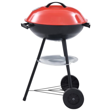 vidaXL Tragbarer XXL-Holzkohle-Kugelgrill mit Rädern 44 cm