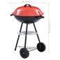 vidaXL Tragbarer XXL-Holzkohle-Kugelgrill mit Rädern 44 cm vidaXL Tragbarer XXL-Holzkohle-Kugelgrill mit Rädern 44 cm