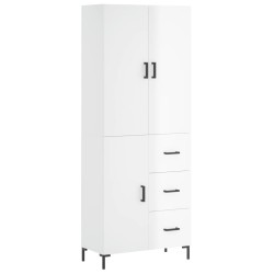 Highboard Hochglanz-Weiß 69,5x34x180 cm Holzwerkstoff
