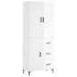 Highboard Hochglanz-Weiß 69,5x34x180 cm Holzwerkstoff Highboard Hochglanz-Weiß 69,5x34x180 cm Holzwerkstoff