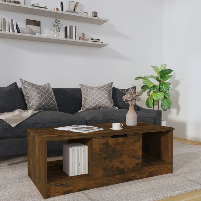 vidaXL Couchtisch Räuchereiche 102x50x36 cm Holzwerkstoff vidaXL Couchtisch Räuchereiche 102x50x36 cm Holzwerkstoff