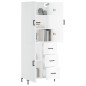 Highboard Hochglanz-Weiß 69,5x34x180 cm Holzwerkstoff Highboard Hochglanz-Weiß 69,5x34x180 cm Holzwerkstoff