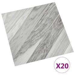 vidaXL PVC-Fliesen Selbstklebend 20 Stk. 1,86 m² Grau Gestreift