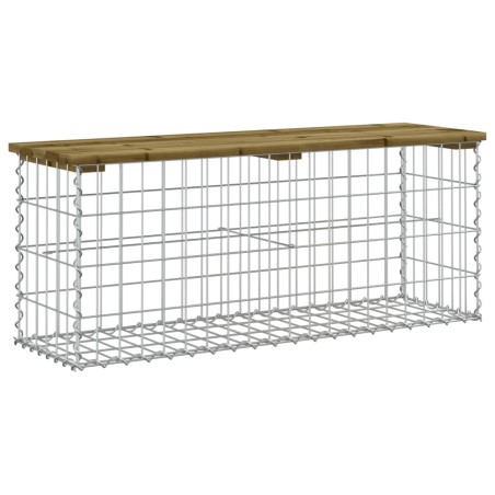 vidaXL Gartenbank aus Gabionen 103x31,5x42 cm Kiefernholz Imprägniert