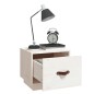 vidaXL Nachttisch Weiß 40x34x35 cm Massivholz Kiefer vidaXL Nachttisch Weiß 40x34x35 cm Massivholz Kiefer