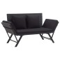 Gartenbank mit Auflagen 176 cm Schwarz Poly Rattan Gartenbank mit Auflagen 176 cm Schwarz Poly Rattan