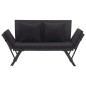 Gartenbank mit Auflagen 176 cm Schwarz Poly Rattan Gartenbank mit Auflagen 176 cm Schwarz Poly Rattan