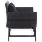 Gartenbank mit Auflagen 176 cm Schwarz Poly Rattan Gartenbank mit Auflagen 176 cm Schwarz Poly Rattan