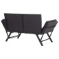 Gartenbank mit Auflagen 176 cm Schwarz Poly Rattan Gartenbank mit Auflagen 176 cm Schwarz Poly Rattan