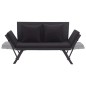 Gartenbank mit Auflagen 176 cm Schwarz Poly Rattan Gartenbank mit Auflagen 176 cm Schwarz Poly Rattan