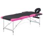 vidaXL Massageliege Klappbar 2-Zonen Aluminiumgestell Schwarz und Rosa vidaXL Massageliege Klappbar 2-Zonen Aluminiumgestell Schwarz und Rosa
