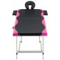 vidaXL Massageliege Klappbar 2-Zonen Aluminiumgestell Schwarz und Rosa vidaXL Massageliege Klappbar 2-Zonen Aluminiumgestell Schwarz und Rosa