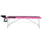 vidaXL Massageliege Klappbar 2-Zonen Aluminiumgestell Schwarz und Rosa vidaXL Massageliege Klappbar 2-Zonen Aluminiumgestell Schwarz und Rosa