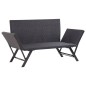 Gartenbank mit Auflagen 176 cm Schwarz Poly Rattan Gartenbank mit Auflagen 176 cm Schwarz Poly Rattan
