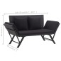 Gartenbank mit Auflagen 176 cm Schwarz Poly Rattan Gartenbank mit Auflagen 176 cm Schwarz Poly Rattan