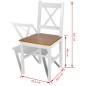 vidaXL Esszimmerstühle 2 Stk. Weiß Kiefernholz vidaXL Esszimmerstühle 2 Stk. Weiß Kiefernholz