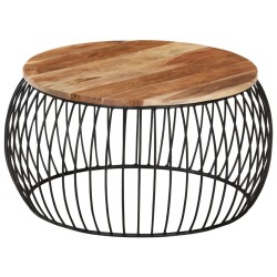 vidaXL Couchtisch Ø68 cm Massivholz Akazie
