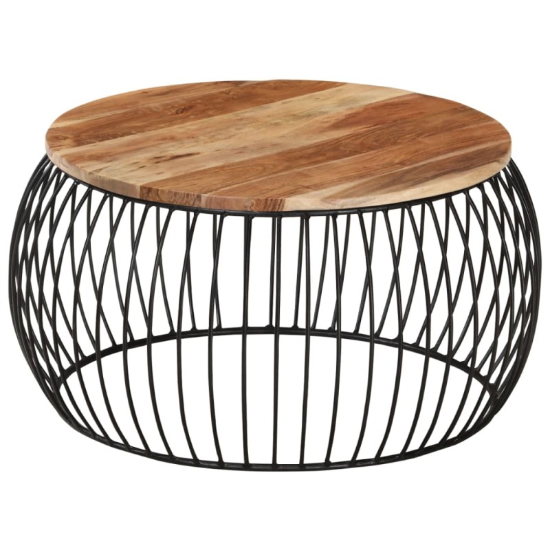 vidaXL Couchtisch Ø68 cm Massivholz Akazie vidaXL Couchtisch Ø68 cm Massivholz Akazie