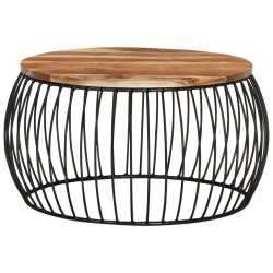 vidaXL Couchtisch Ø68 cm Massivholz Akazie