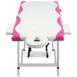 vidaXL Massageliege Klappbar 2-Zonen Aluminiumgestell Weiß und Rosa vidaXL Massageliege Klappbar 2-Zonen Aluminiumgestell Weiß und Rosa