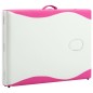 vidaXL Massageliege Klappbar 2-Zonen Aluminiumgestell Weiß und Rosa vidaXL Massageliege Klappbar 2-Zonen Aluminiumgestell Weiß und Rosa