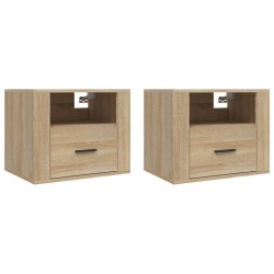 vidaXL Wand-Nachttische 2 Stk. Sonoma-Eiche 50x36x40 cm