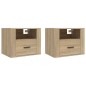 vidaXL Wand-Nachttische 2 Stk. Sonoma-Eiche 50x36x40 cm vidaXL Wand-Nachttische 2 Stk. Sonoma-Eiche 50x36x40 cm