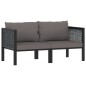 2-Sitzer-Sofa mit Auflage Anthrazit Poly Rattan 2-Sitzer-Sofa mit Auflage Anthrazit Poly Rattan