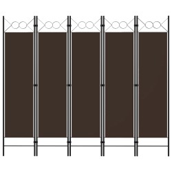 vidaXL 5-tlg. Raumteiler Braun 200 x 180 cm