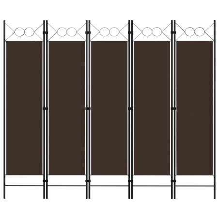 vidaXL 5-tlg. Raumteiler Braun 200 x 180 cm