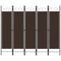 vidaXL 5-tlg. Raumteiler Braun 200 x 180 cm vidaXL 5-tlg. Raumteiler Braun 200 x 180 cm
