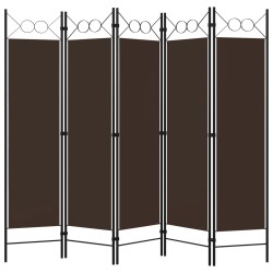 vidaXL 5-tlg. Raumteiler Braun 200 x 180 cm