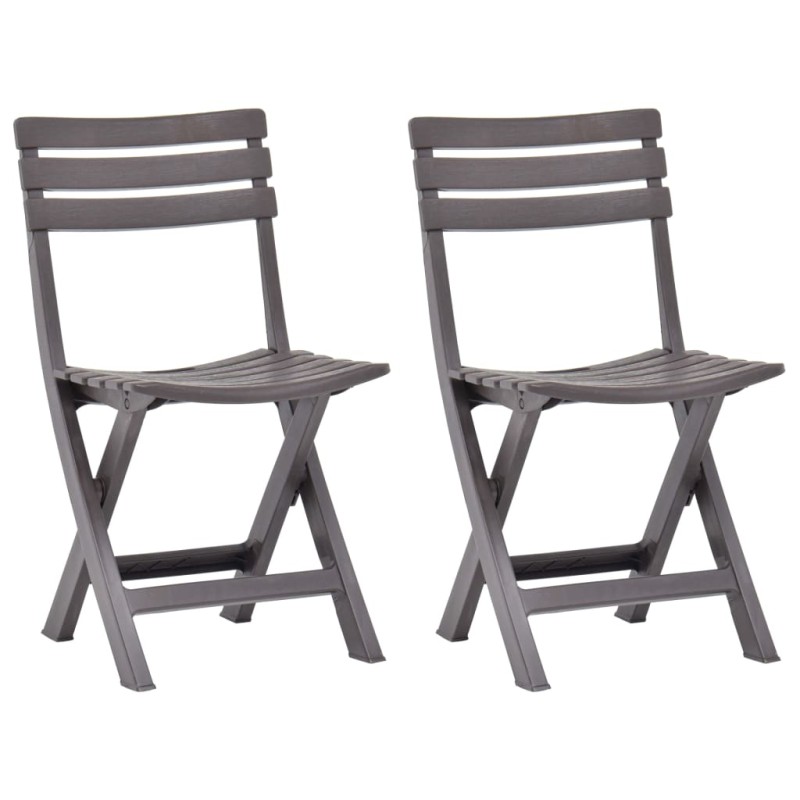 vidaXL Klappbare Gartenstühle 2 Stk. Kunststoff Mokka vidaXL Klappbare Gartenstühle 2 Stk. Kunststoff Mokka