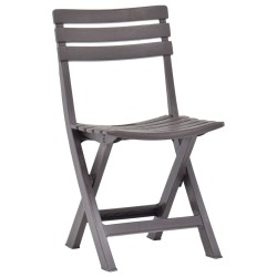vidaXL Klappbare Gartenstühle 2 Stk. Kunststoff Mokka