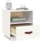 vidaXL Nachttisch Weiß 40x34x45 cm Massivholz Kiefer vidaXL Nachttisch Weiß 40x34x45 cm Massivholz Kiefer