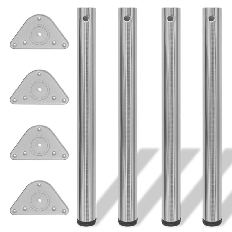 4x höhenverstellbares Tischbein gebürstetes Nickel 710 mm 4x höhenverstellbares Tischbein gebürstetes Nickel 710 mm