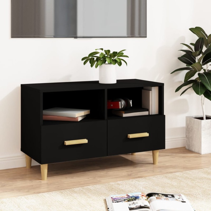 vidaXL TV-Schrank Schwarz 80x36x50 cm Holzwerkstoff vidaXL TV-Schrank Schwarz 80x36x50 cm Holzwerkstoff