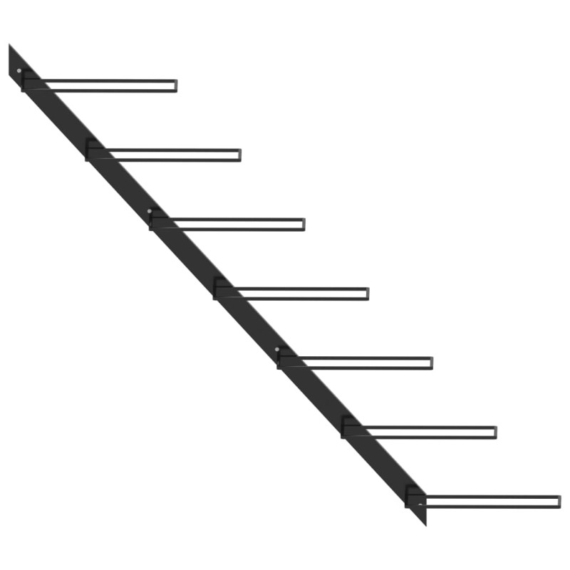vidaXL Wand-Weinregal für 7 Flaschen Schwarz Metall vidaXL Wand-Weinregal für 7 Flaschen Schwarz Metall