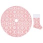 vidaXL Luxus-Weihnachtsbaumdecke mit Socke Rosa 150 cm Stoff vidaXL Luxus-Weihnachtsbaumdecke mit Socke Rosa 150 cm Stoff