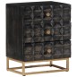 vidaXL Nachttisch Schwarz 40x29x50 cm Massivholz Mango vidaXL Nachttisch Schwarz 40x29x50 cm Massivholz Mango