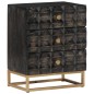vidaXL Nachttisch Schwarz 40x29x50 cm Massivholz Mango vidaXL Nachttisch Schwarz 40x29x50 cm Massivholz Mango