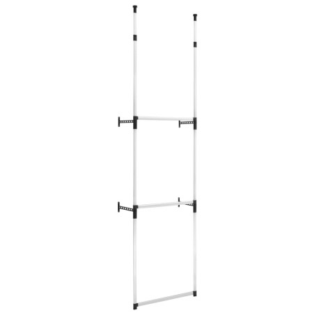 vidaXL Teleskop-Garderobe mit Stangen Aluminium