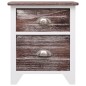 vidaXL Nachttisch Braun und Weiß 38×28×45 cm Paulownia-Holz vidaXL Nachttisch Braun und Weiß 38×28×45 cm Paulownia-Holz