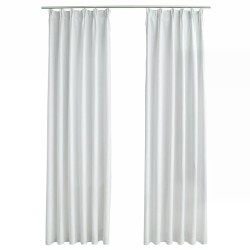 vidaXL Verdunkelungsvorhänge mit Haken 2 Stk. Grauweiß 140x175 cm