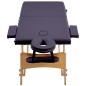 vidaXL Massageliege Klappbar 2-Zonen mit Holzgestell Lila vidaXL Massageliege Klappbar 2-Zonen mit Holzgestell Lila
