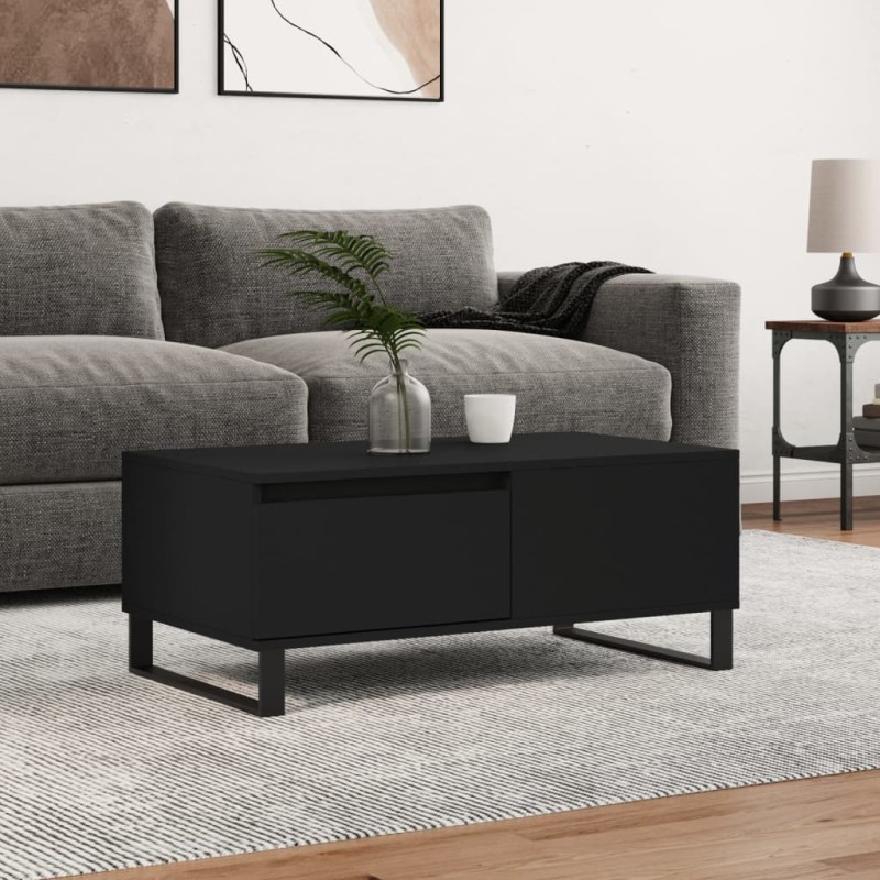 vidaXL Couchtisch Schwarz 90x50x36,5 cm Holzwerkstoff vidaXL Couchtisch Schwarz 90x50x36,5 cm Holzwerkstoff